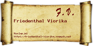 Friedenthal Viorika névjegykártya